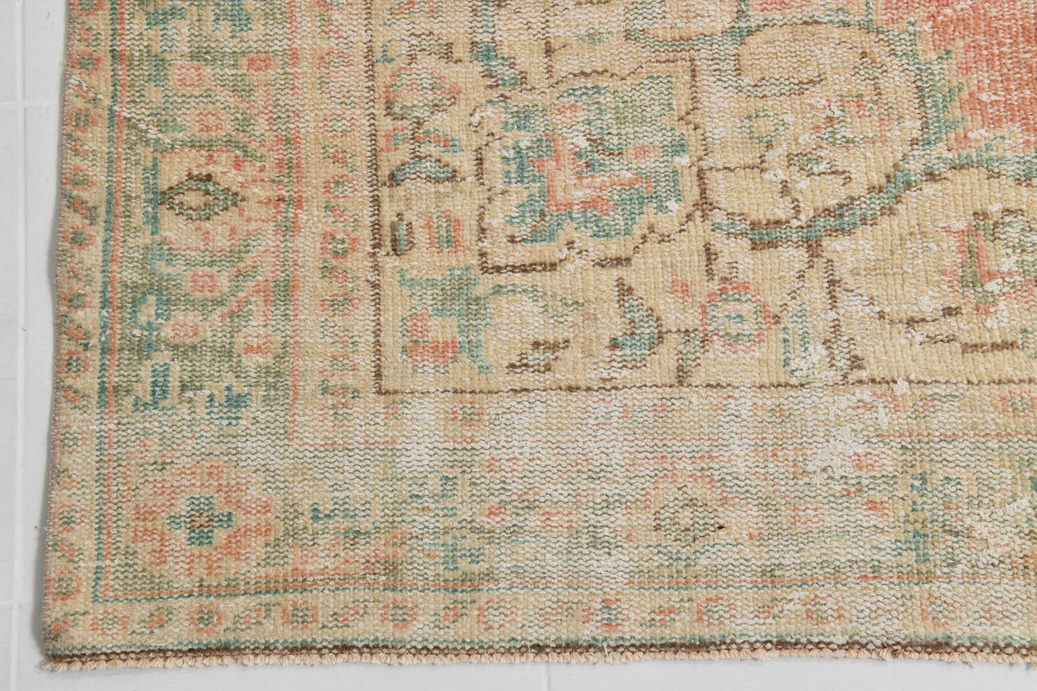 6x10 Peach Red Turkish Vintage Rug, 194x294Cm