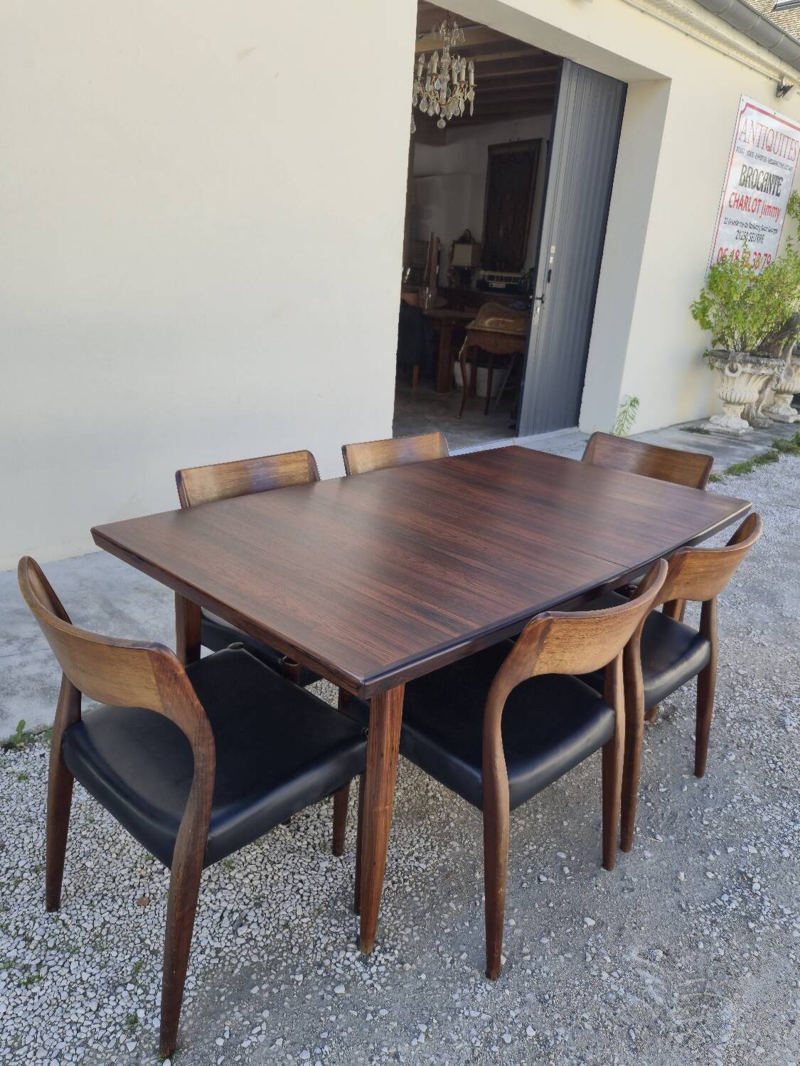 Scandinavian extendable table in Rio rosewood, 1960s