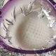 Vide poche Murano à bulles/Bullicante. Motifs croisillons. En verre d Art soufflé. Diam 13 cm