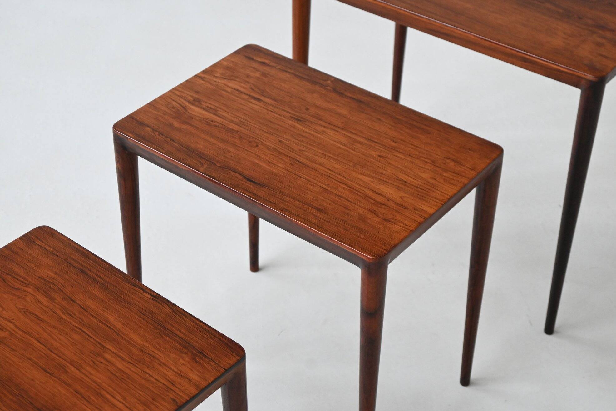 Severin Hansen nesting tables in rosewood Haslev Denmark 1960