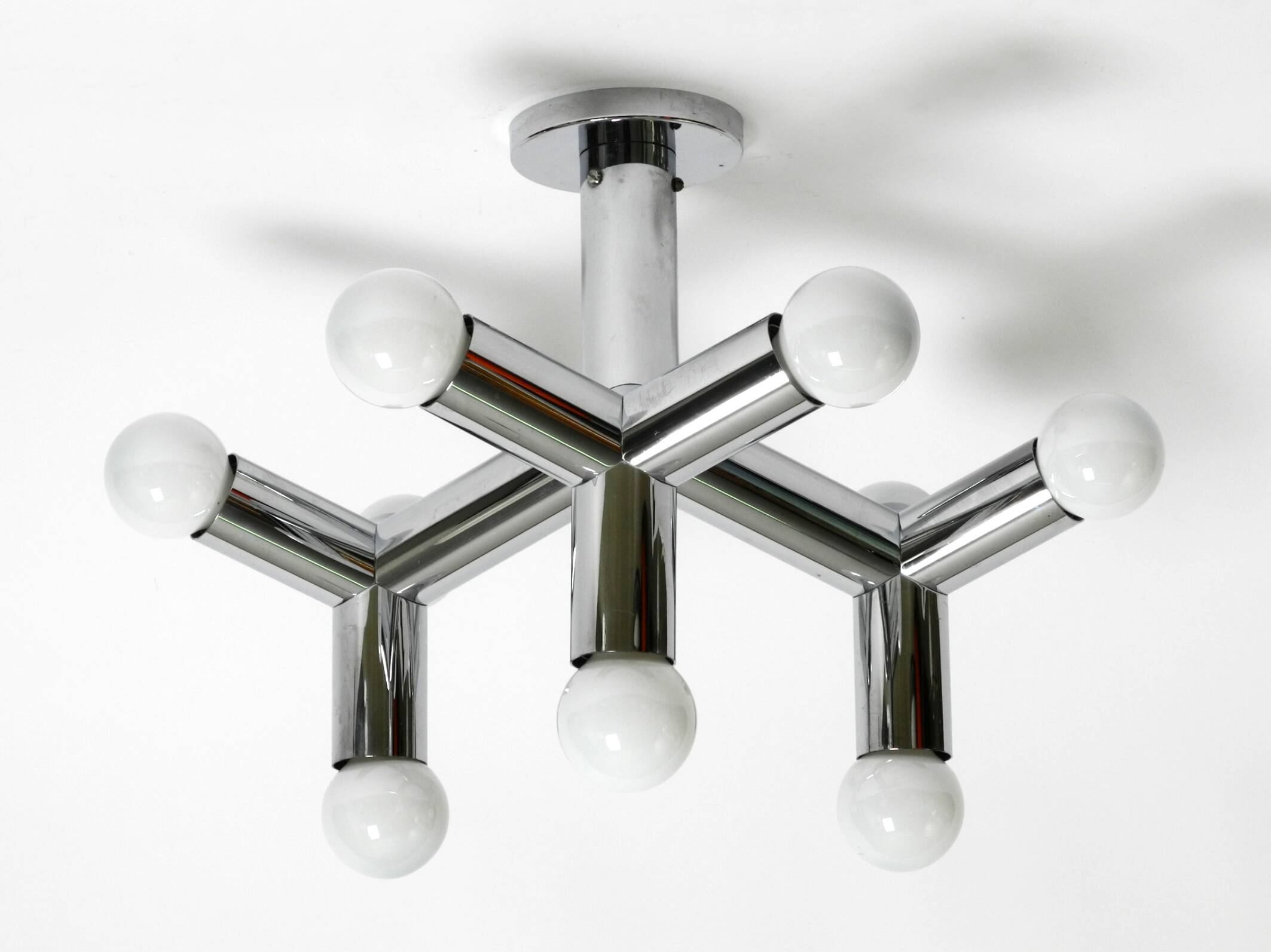 Very rare 1960s Space Age Chrome ceiling lamp by J.T. Kalmar Austria