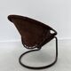 Fauteuil boule vintage en daim par Lusch & Co., 1970s