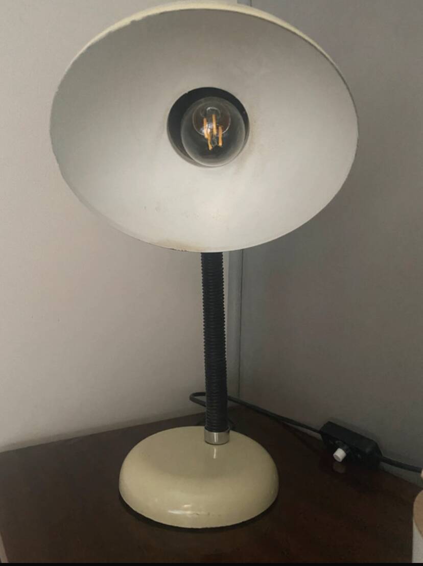 Beige metal desk lamp