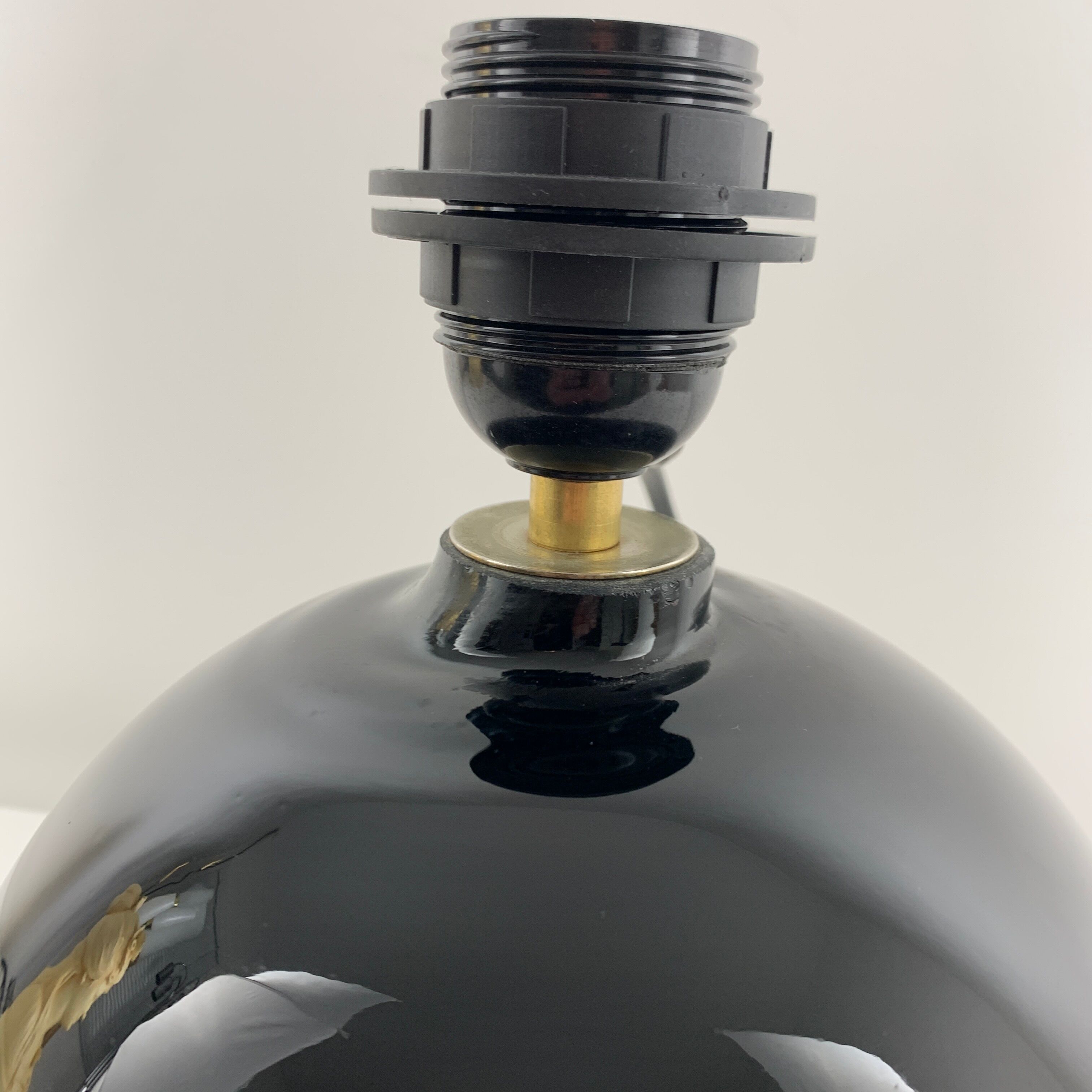 Black opaline ball lamp foot