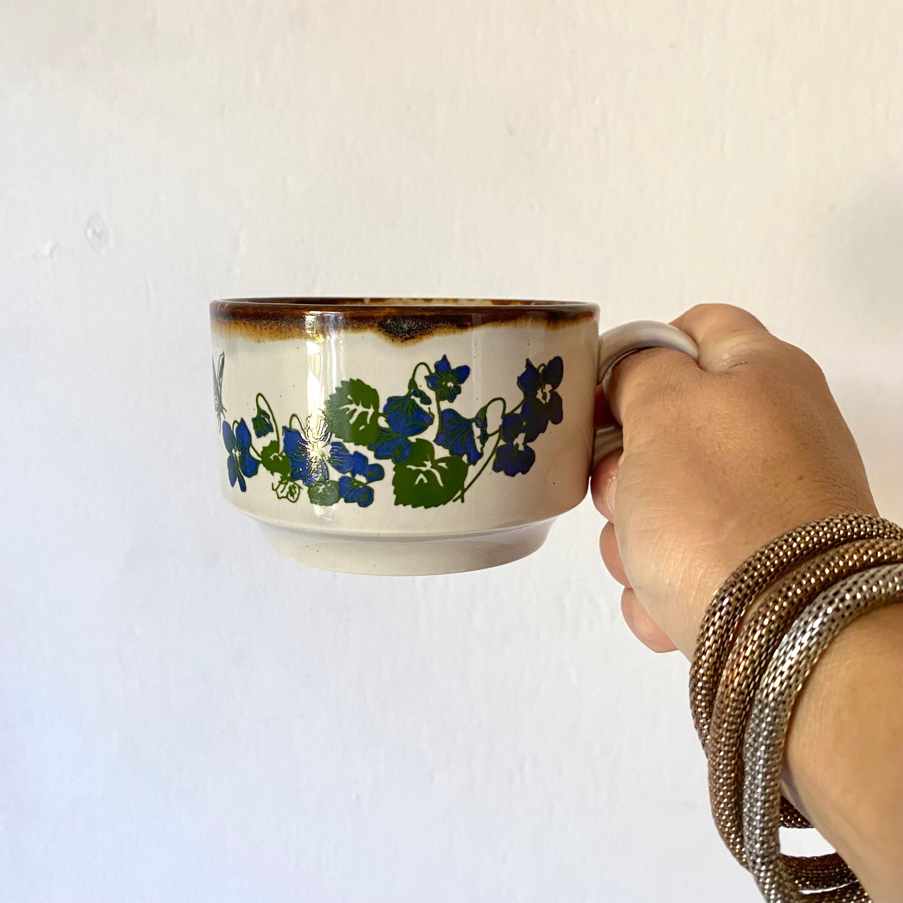 Tasses en grès vintage Made in England