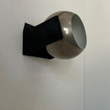 Pair of adjustable wall lights, chrome and matte black metal, France 1970