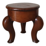 20th-century walnut tripod stool