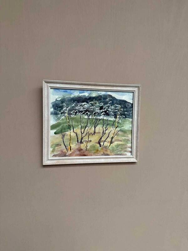 Original Swedish oil on panel “Nature” by René S-G, signed, vintage & framed 34×28cm