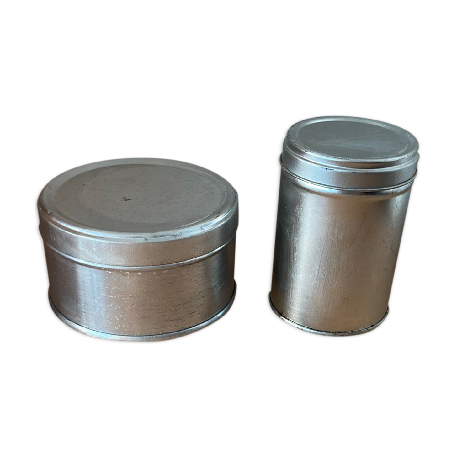 Set of 2 small aluminum boxes