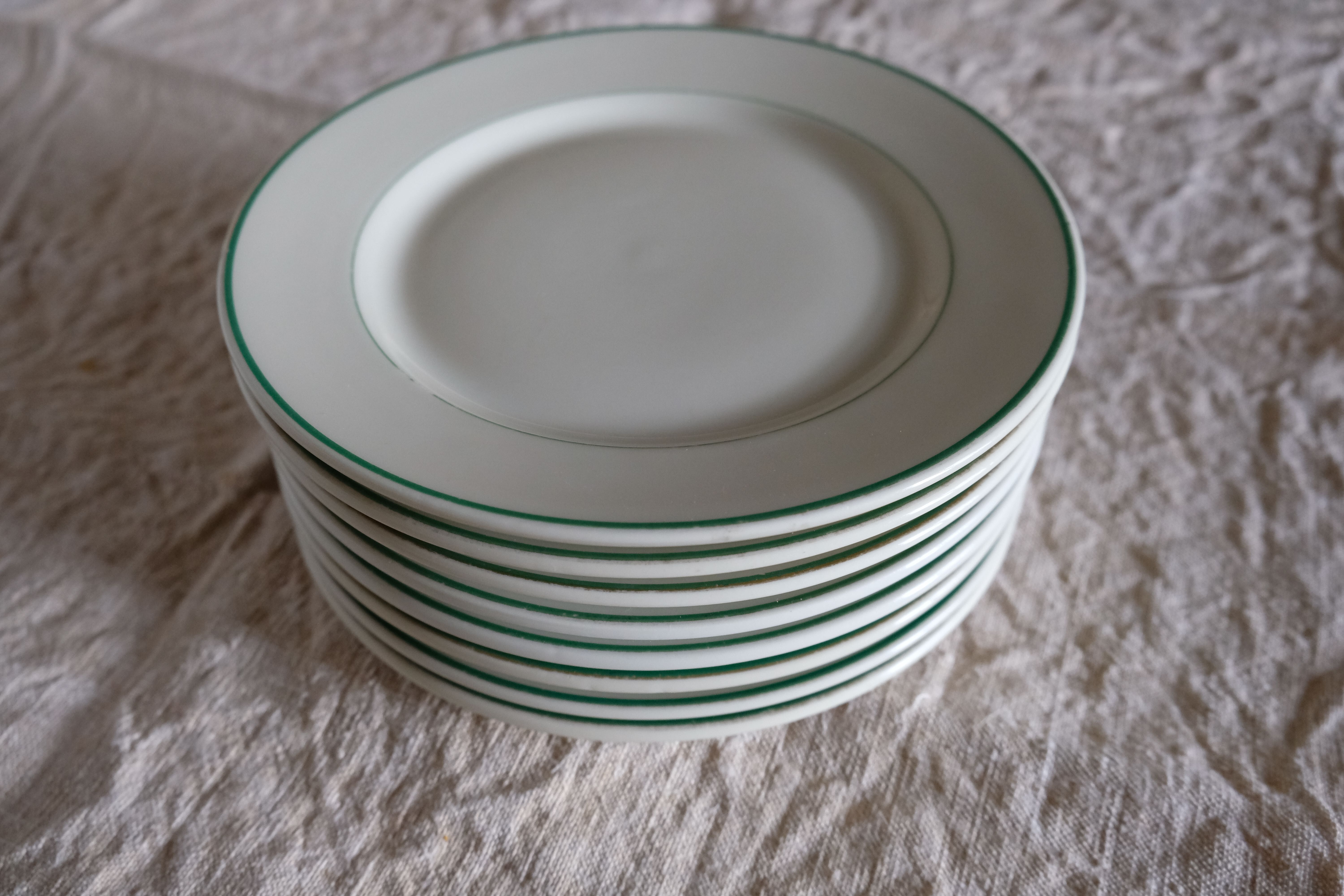 8 dessert plates of the service of the hotel "Grand Hotel Nationale" Lucerne Switzerland Buchecker & C