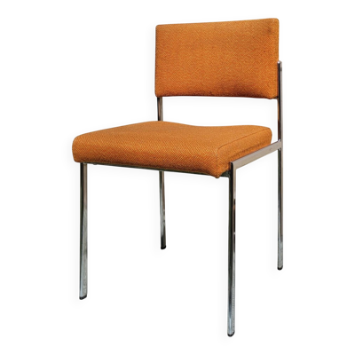 Chaise vintage design, structure tubulaire chromée, années 1960-1970