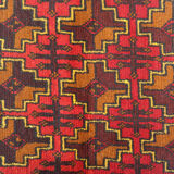 Hand Made Oriental Wool Area Rug Traditional Red Orange Carpet- 84x145cm