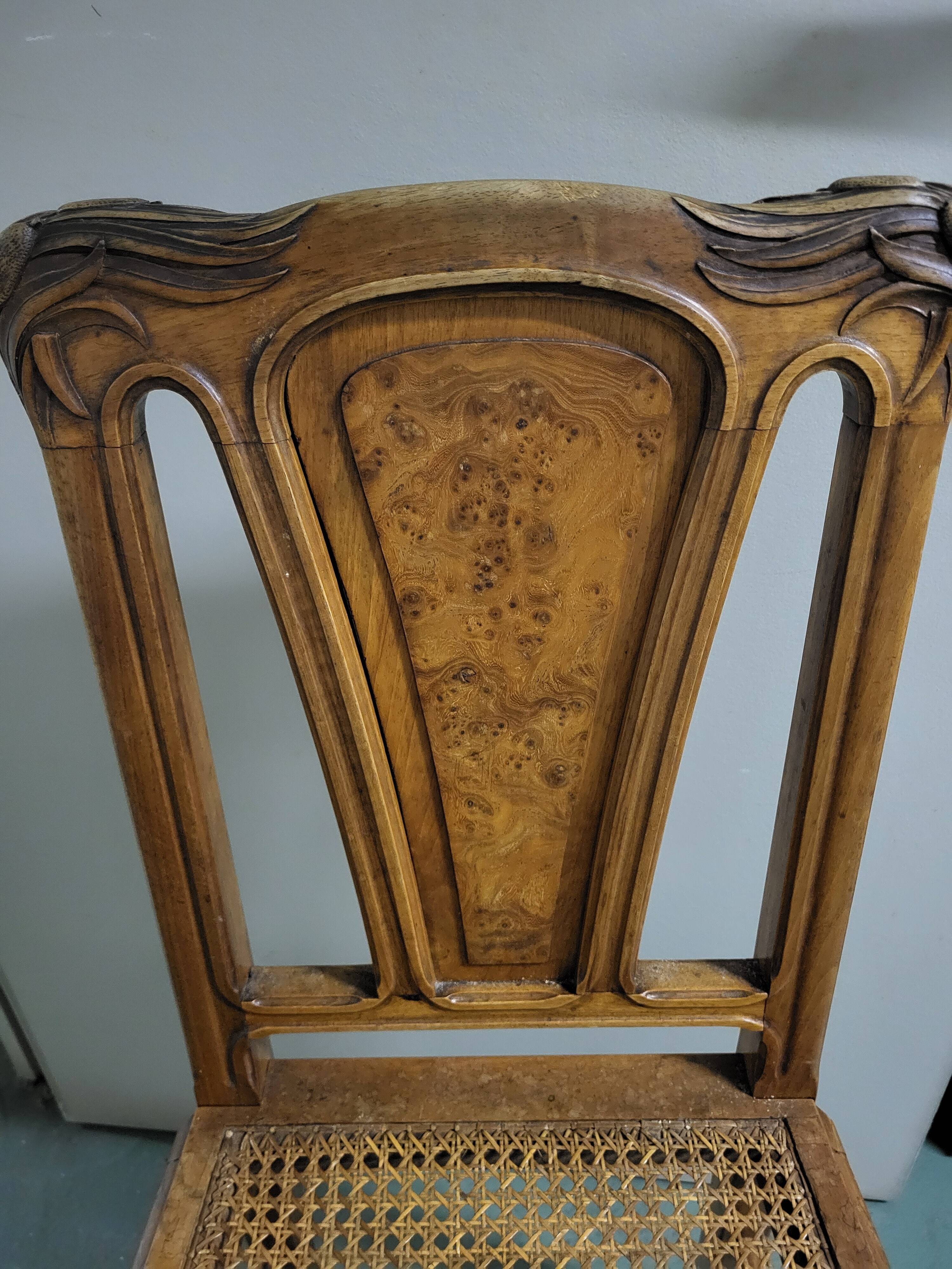 Table and 10 Art Nouveau style chairs.