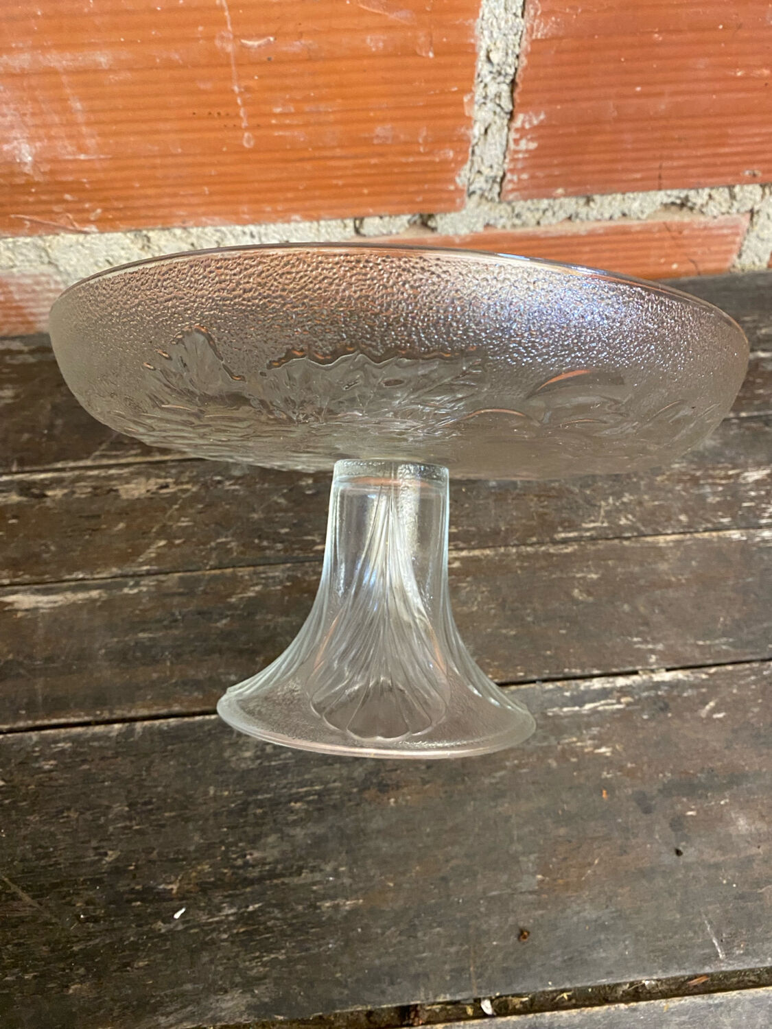 Vintage Fruit Bowl Old Molded Glass Plate Decor Fruits #D657