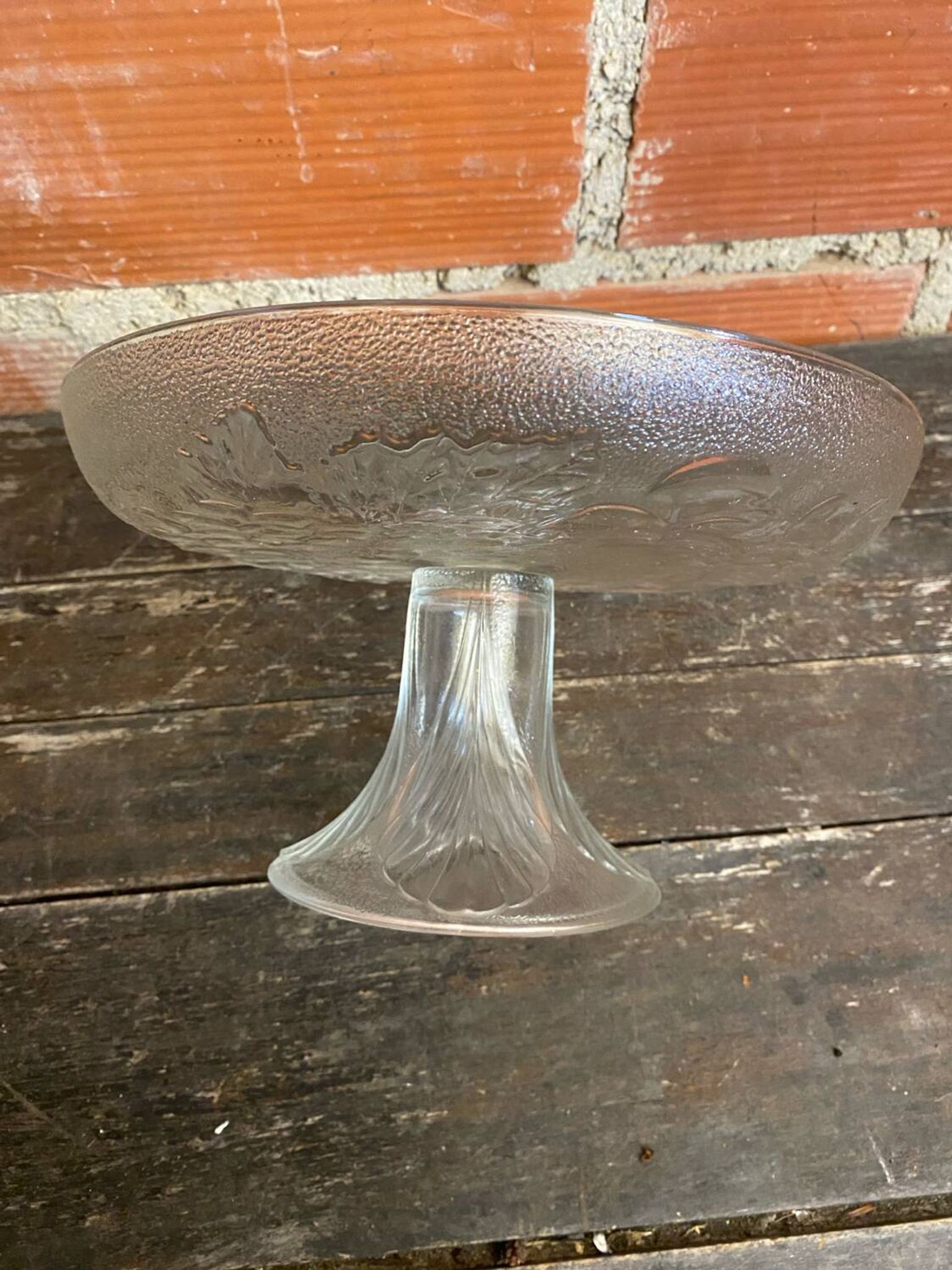 Vintage Fruit Bowl Old Molded Glass Plate Decor Fruits #D657