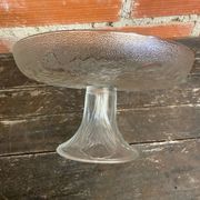 Vintage Fruit Bowl Old Molded Glass Plate Decor Fruits #D657