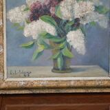Oil painting, Lilac, still life, 1946