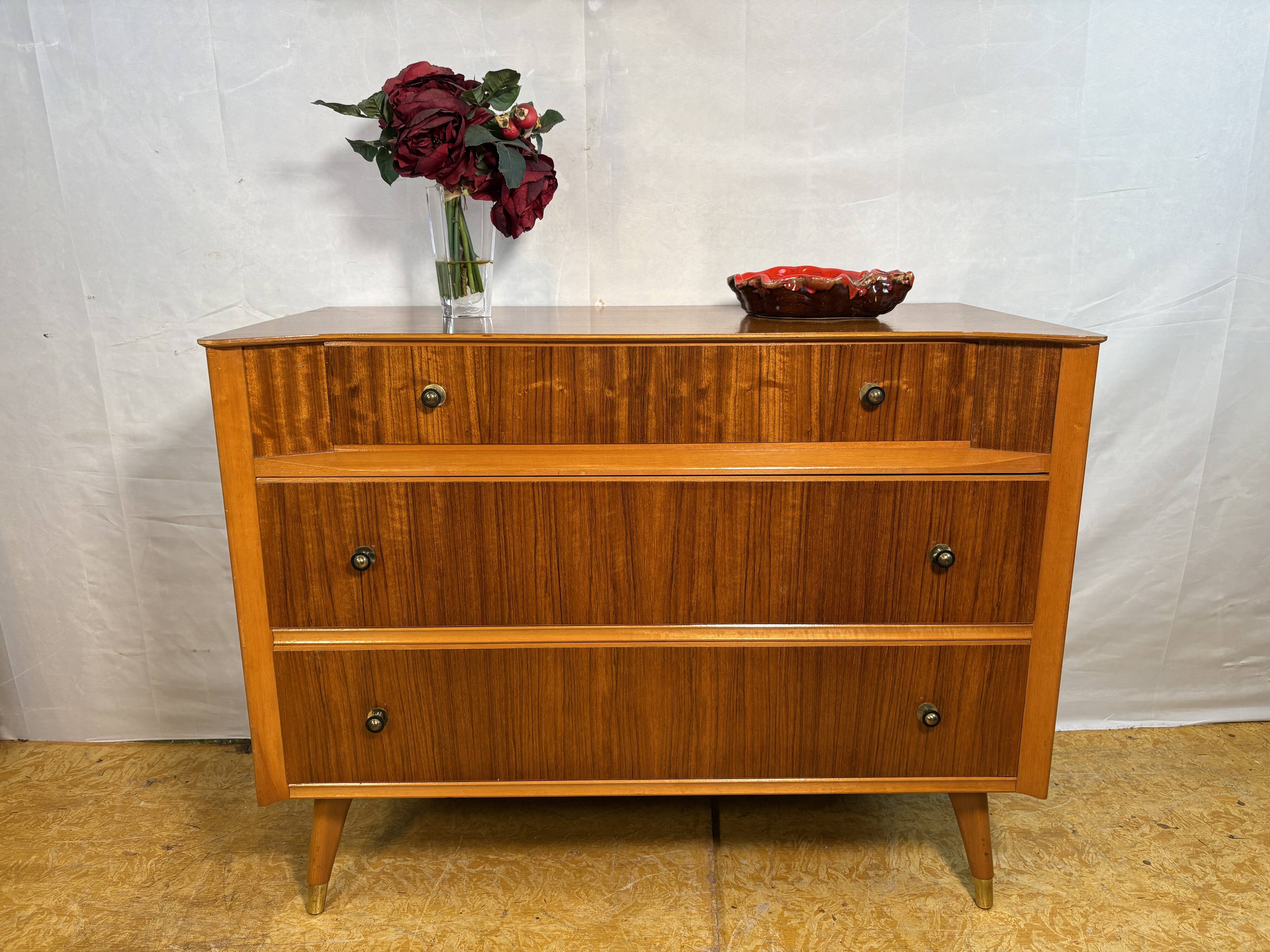 Mid Century Retro Teak Chest of Drawers by Austinsuite Circa 1960  A stunni