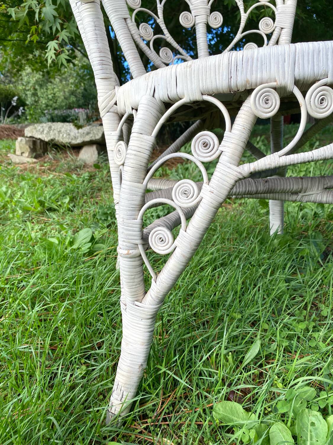 1960s peacock rattan armchair