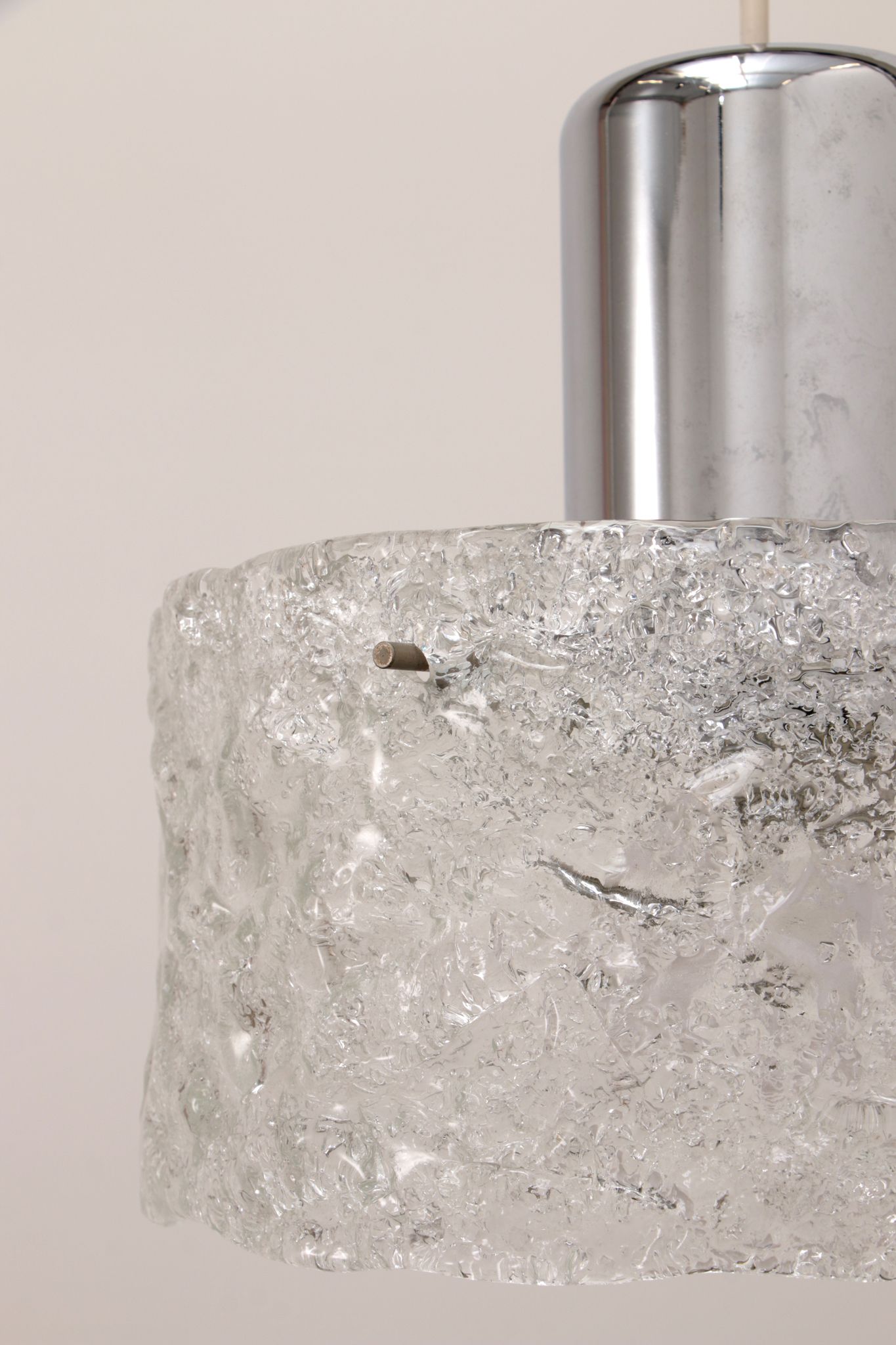 Very rare ice glass lamp produced by Egon Hillebrand, 1960 Germany.