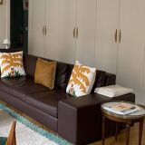 CINNA Brown leather sofa 4 seats Exclusive model Didier Gomez