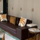CINNA Brown leather sofa 4 seats Exclusive model Didier Gomez
