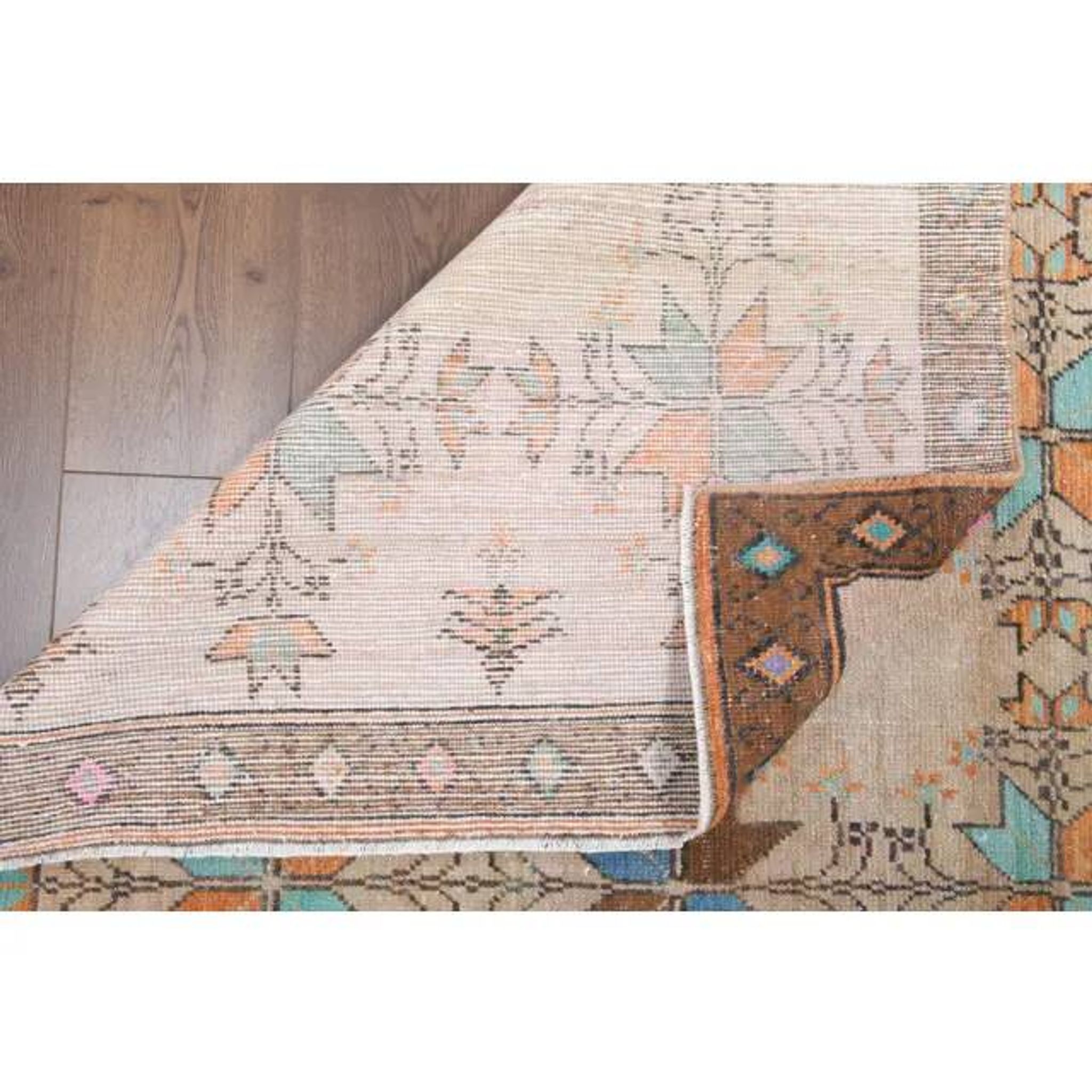 Vintage Turkish Oushak Handmade Wool Cotton Brown Area Rug 156x232