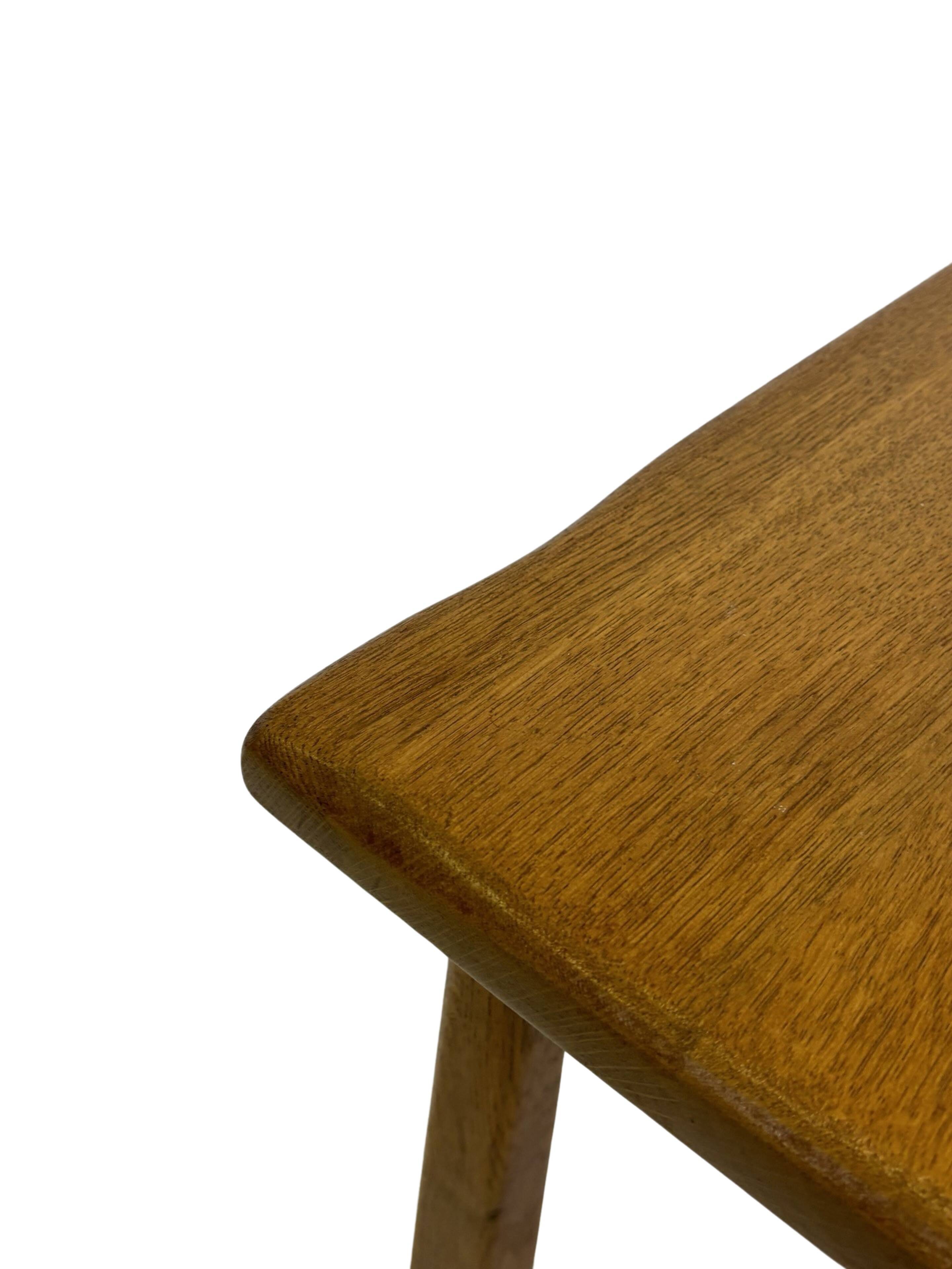 Vintage Set of 3 brutalist oak side or nesting tables 1970s