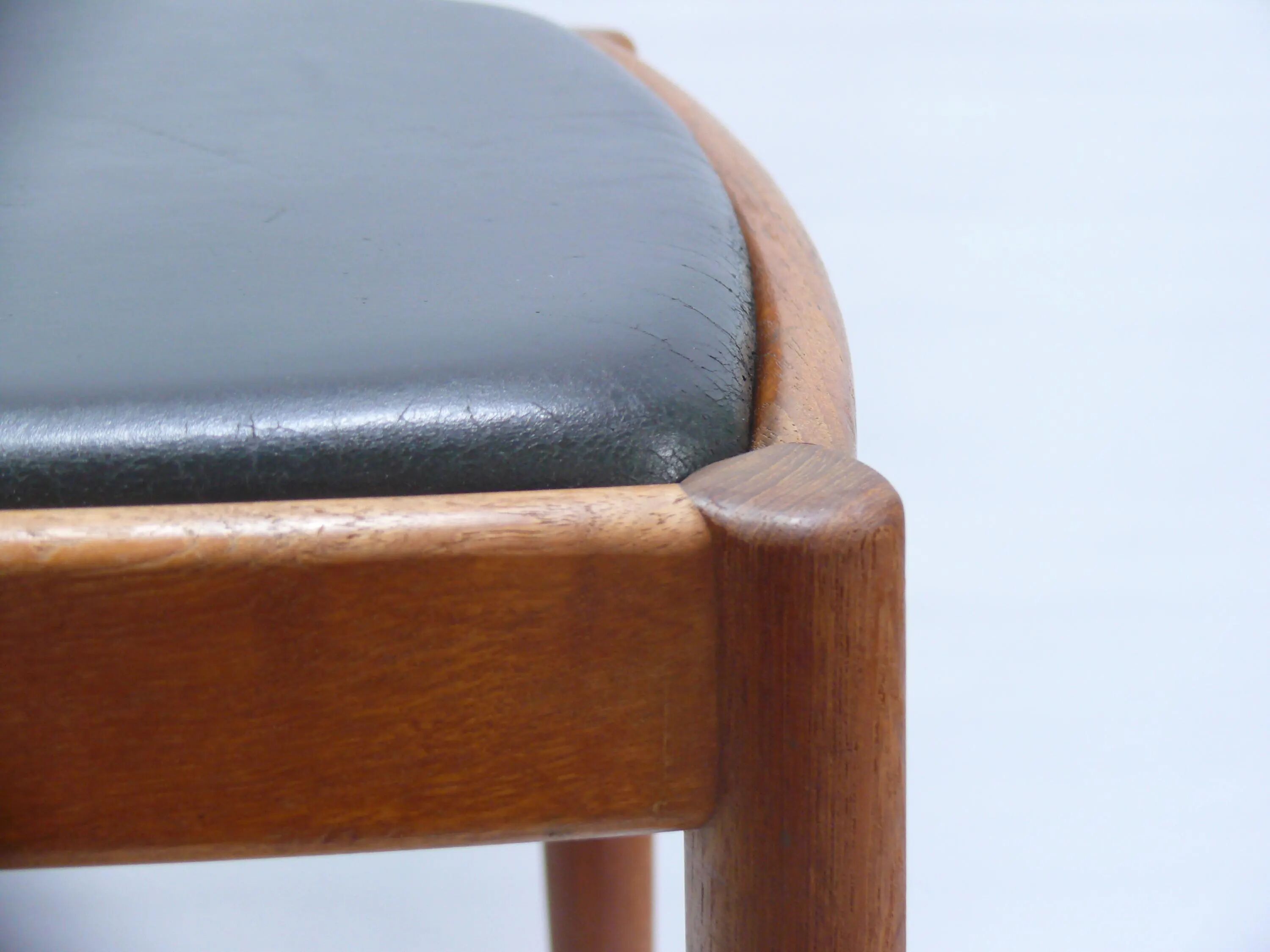 Ottoman - Stool, Teak - Artificial Leather, H.W. Klein for Bramin, Denmark - 1960s