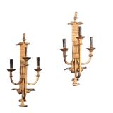 Pair of gilded metal sconces