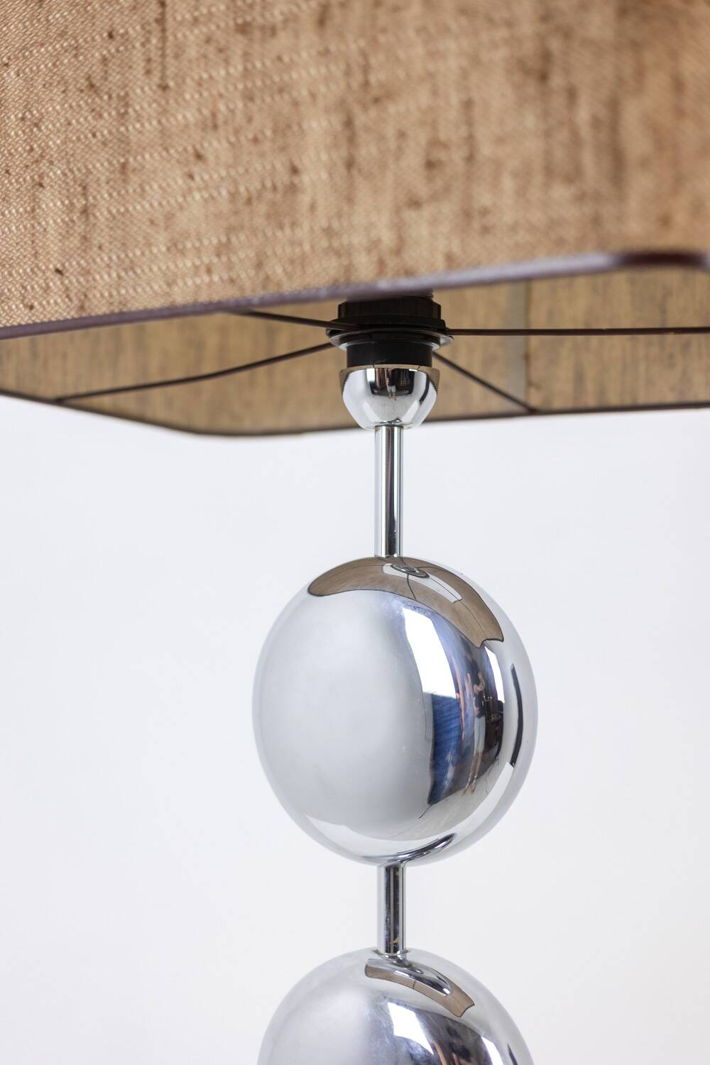 Chrome-plated metal lamp. Signed Chalier Paris. 1970s