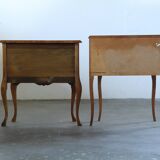 Vintage 1960s Danish Modern Oak Nightstands, Henning Kjærnulf Baroque style