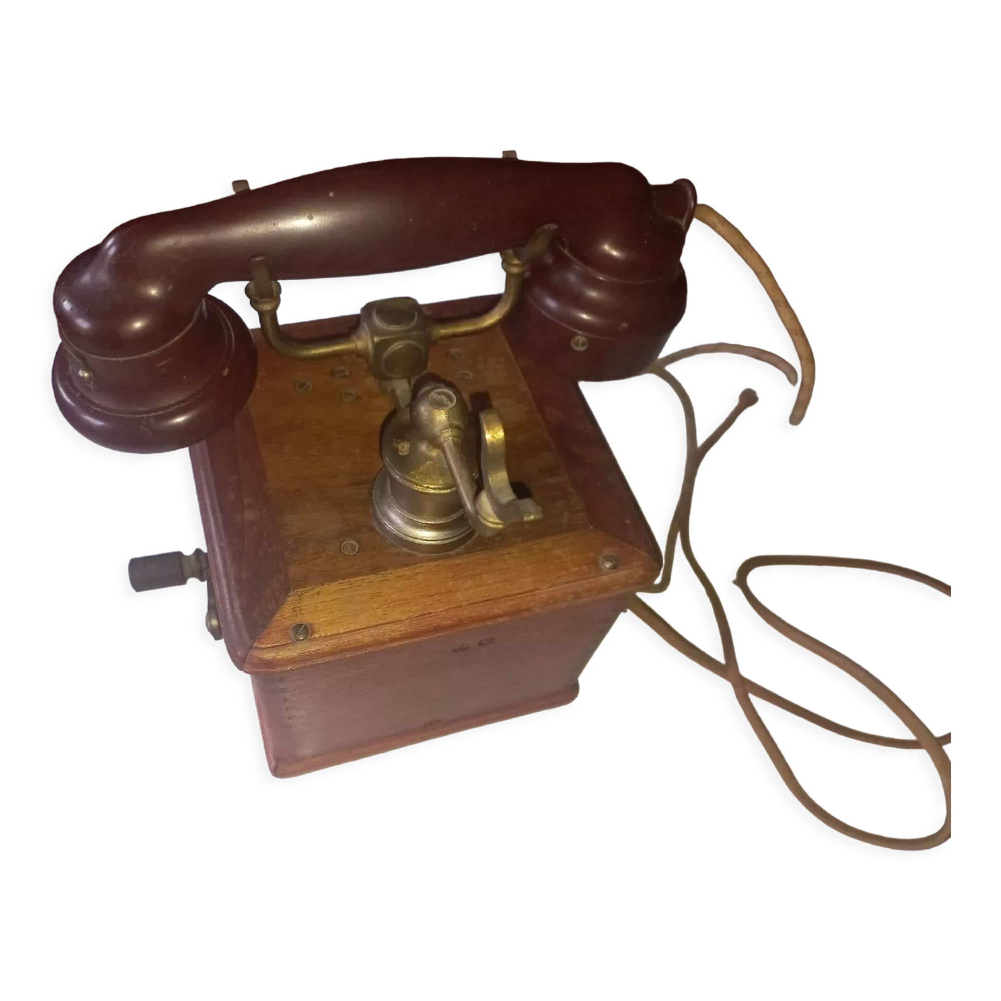 Old hand-cranked telephone