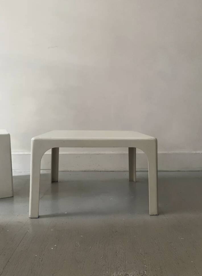 Prisunic off-white square coffee table, 1970s design