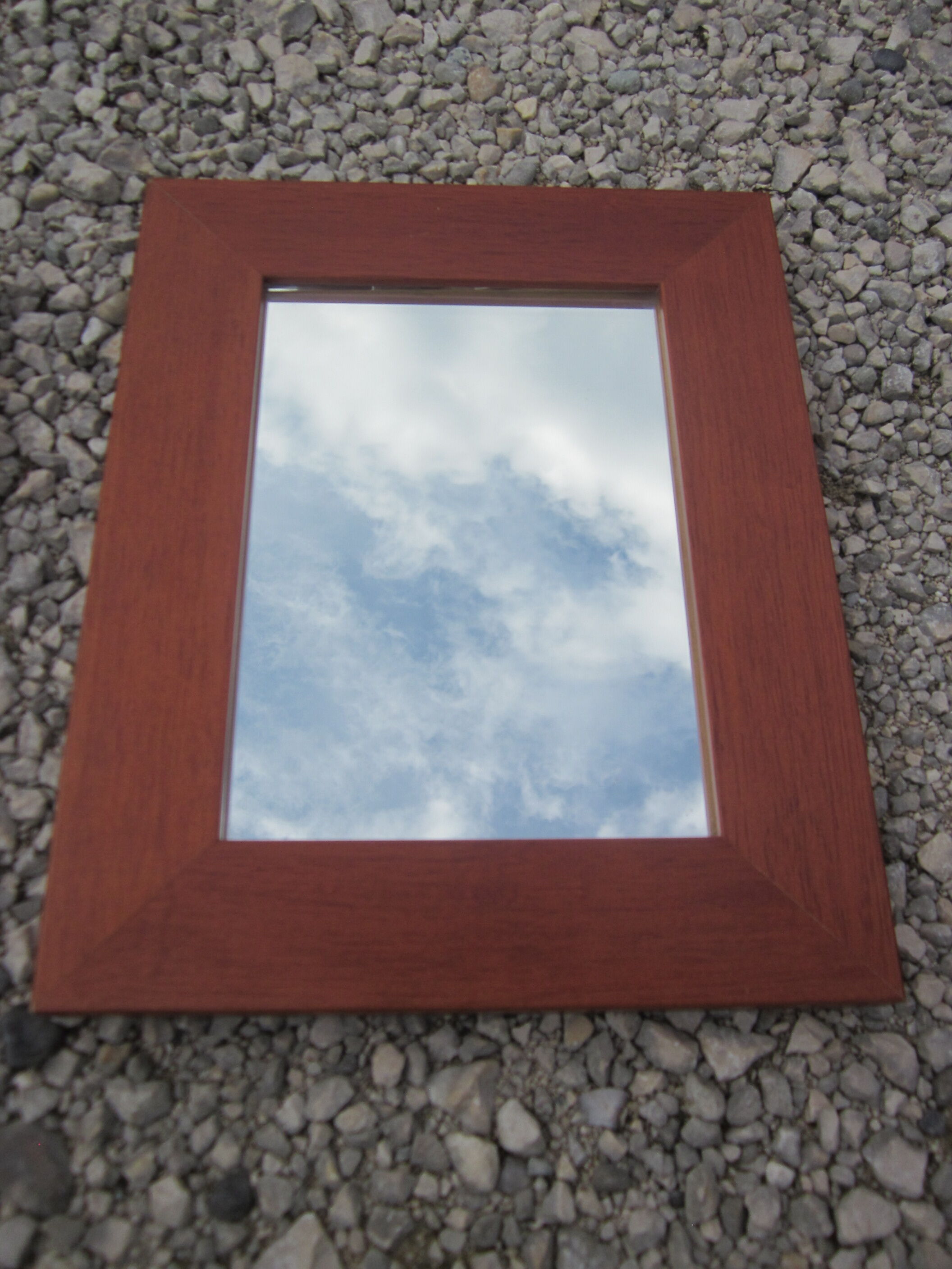 Set of 3 mirrors to hang with wooden frames