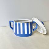 Fox trott sugar bowl from sarreguemines, 1930s, vintage art deco earthenware