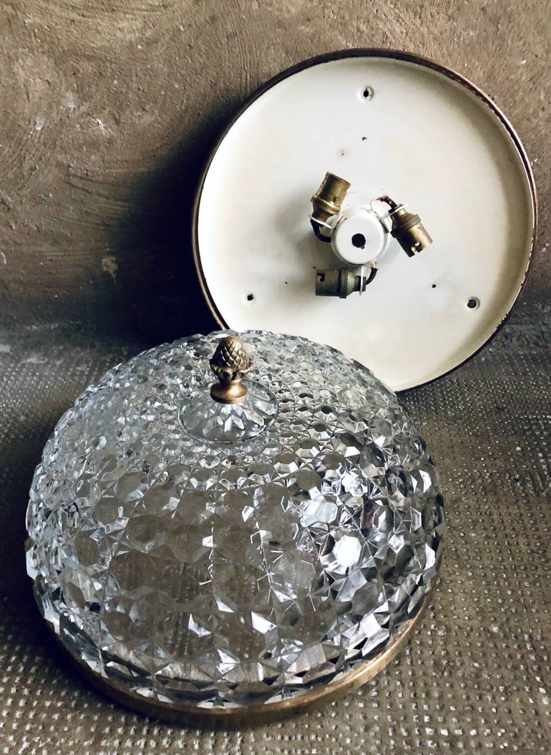 Antique luminaire glass and bronze house lucien gau