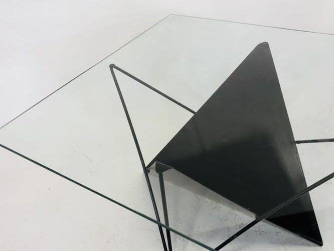 80s steel wire coffee table eclectic design