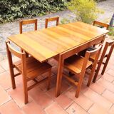 Table & 6 chairs in solid pine 80s