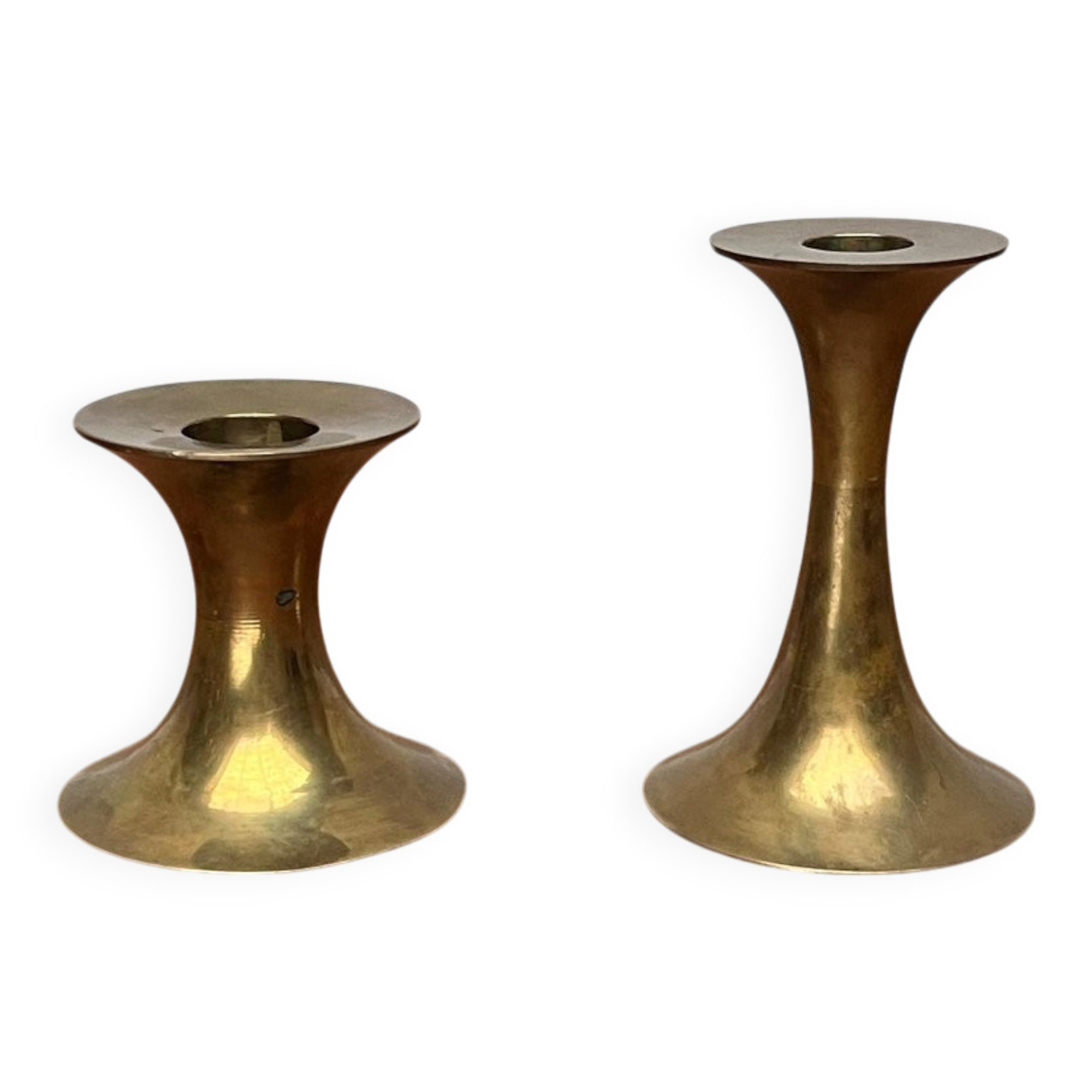 Mid-Century Brass Candleholders, 1960s, Set of 2