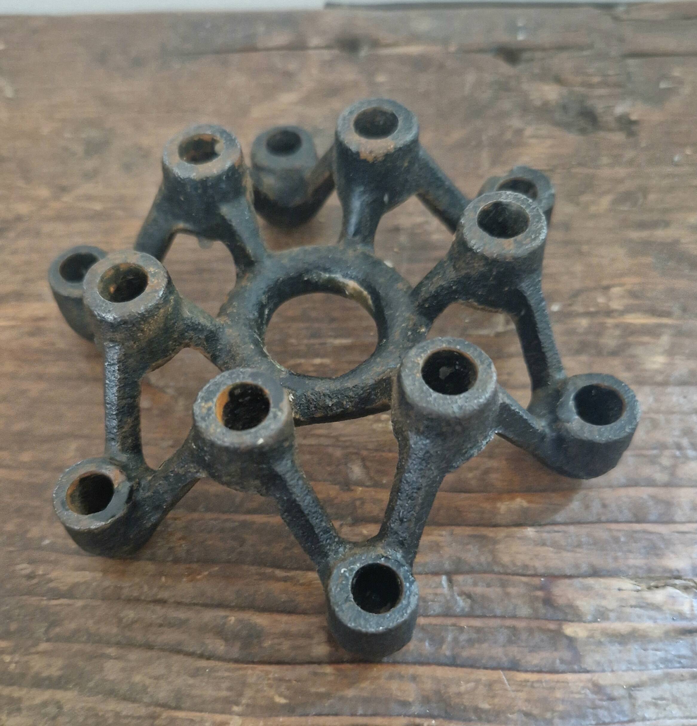 Modernist Japanese cast iron candlestick