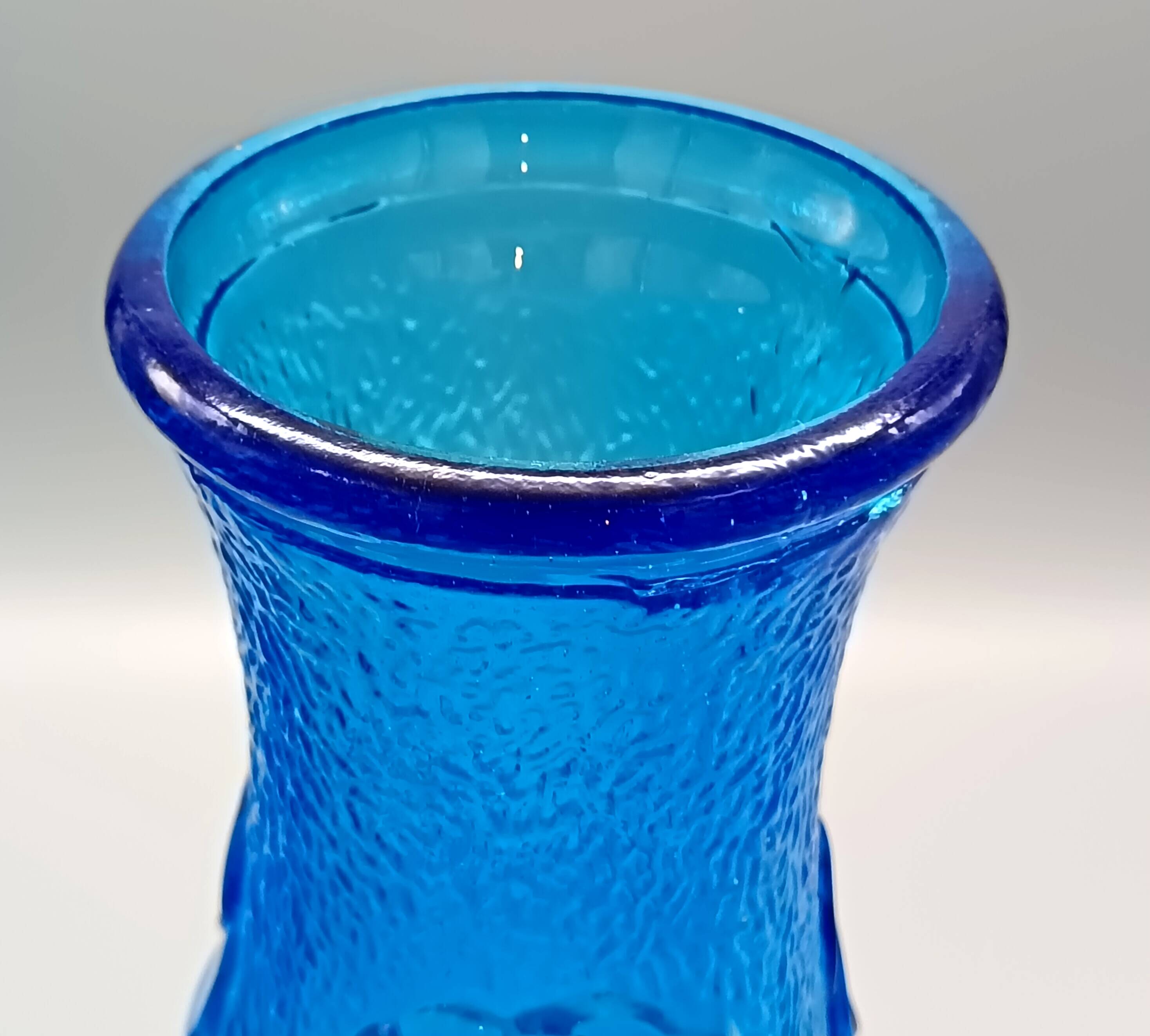 Pair of large vintage blue glass vases, constantin italy