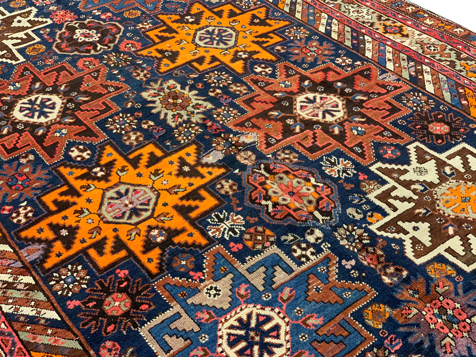 Antique Caucasian Star Kazak Rug- 190x355cm