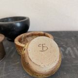 6 mini ceramic bowls, mother-of-pearl spoon