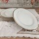 Set of 6 fine porcelain dessert plates from Bohemia with a gold rim.