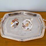 Antique silver-plated metal tray