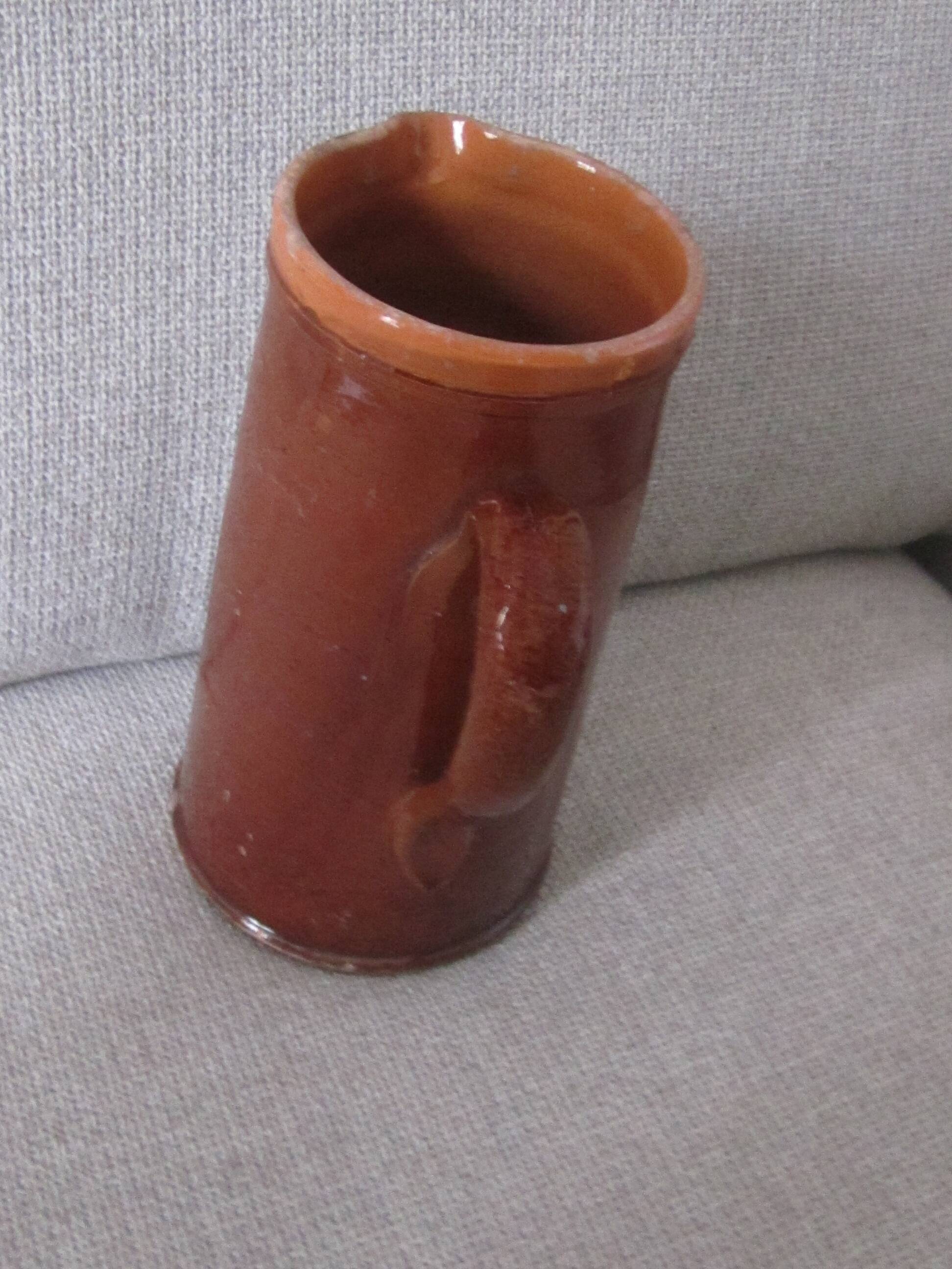 Glazed earthenware jug late 19th century milk pot