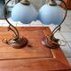 Set of 2 vintage goose neck lamps