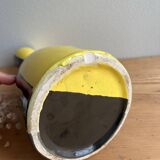 Vintage Vallauris two-tone black and yellow earthenware vase