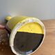 Vintage Vallauris two-tone black and yellow earthenware vase